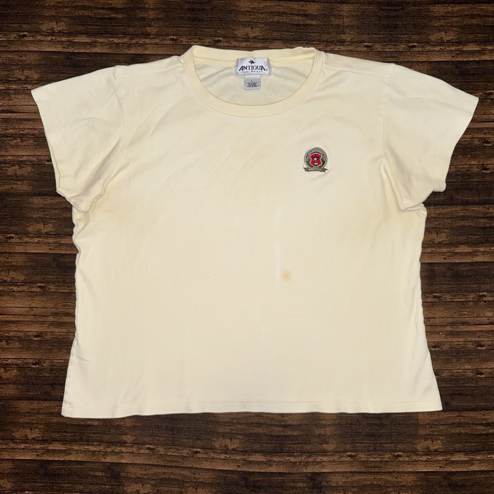 Antigua Golf T Shirt Women Large White Good 2006 PGA Championship Medinah CC